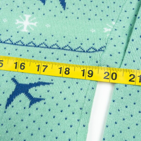 Alaska Airlines Christmas Sweater Adult Medium Blue Green Fair Isle Pilot Ugly - Picture 11 of 11